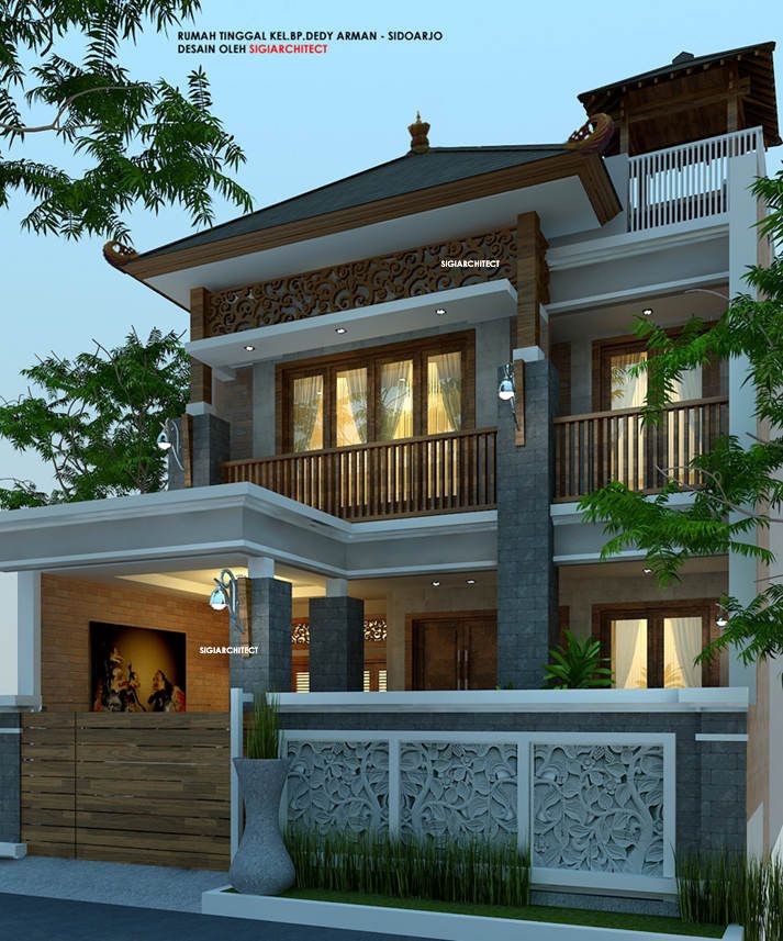 desain rumah 2 lantai etnik Lantai tropis | Informasi Seputar Karawang
